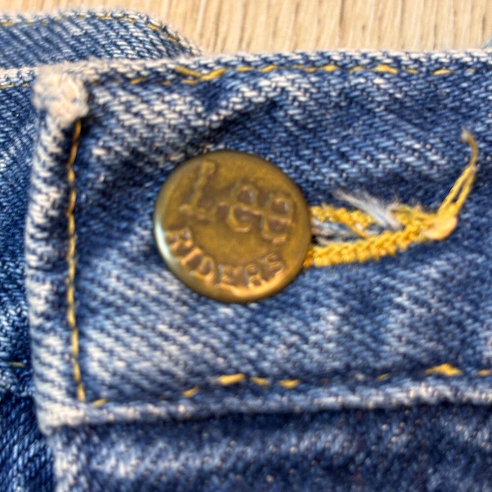 Vintage USA Lee Women's High Rise Pleat Front Denim Jeans Rare Barrel Grunge - Picture 6 of 8